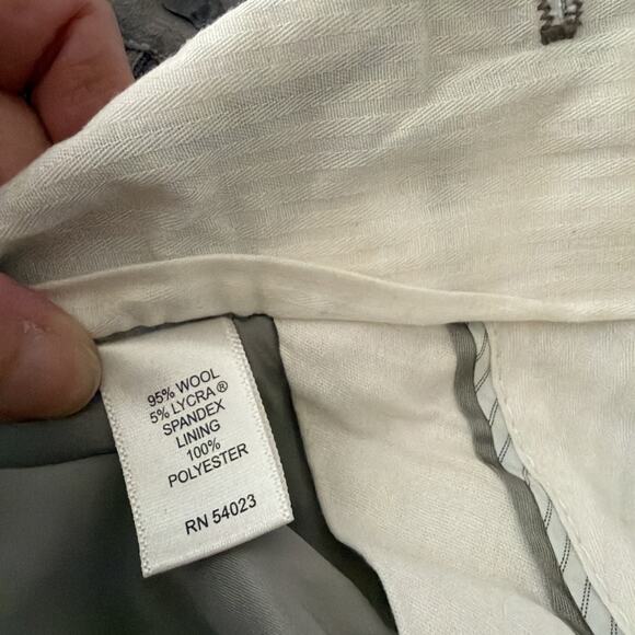Banana Republic Jackson Fit Trouser Slacks Pant 16 Brown Wool Wide Leg Stretch - Picture 4 of 9